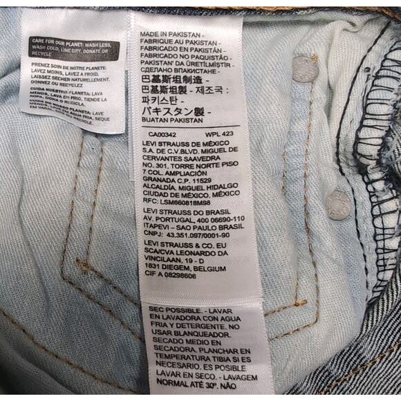 Levis 511 Jeans Mens Size 30x34 Blue Distressed Cotton Blend Slim Fit NEW NWT - Picture 12 of 16